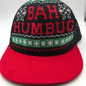 Bah Humbug Trucker Hat Snapback Cap Christmas Grinch Ugly Sweater Party New